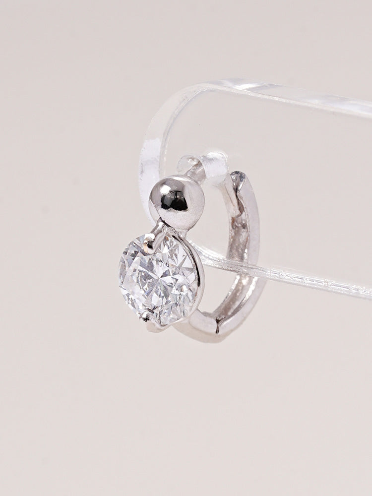 14K 18K Solid Gold Lab Diamond Mini Rediant Cartilage Hoop Earring