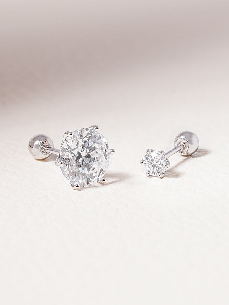 14K Solid Gold Lab Diamond Shine Classic Cartilage Earring 20G