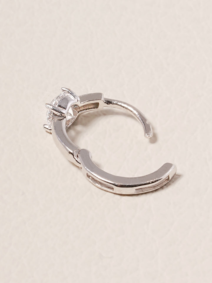 14K 18K Solid Gold Lab Diamond Mini Cartilage Hoop Earring