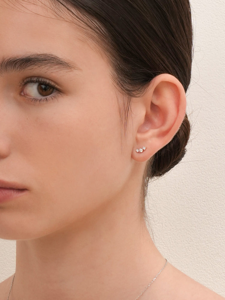 14K Solid Gold Lab Diamond Twinkle Crown Cartilage Earring 20G18G16G