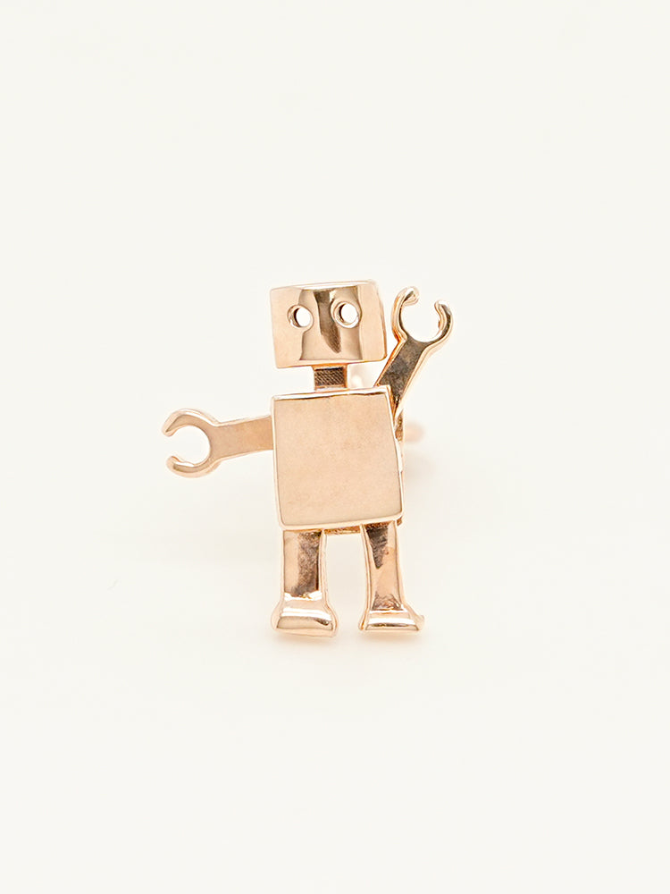 14K Gold Little Joint Robot Cartilage Earring 18G16G