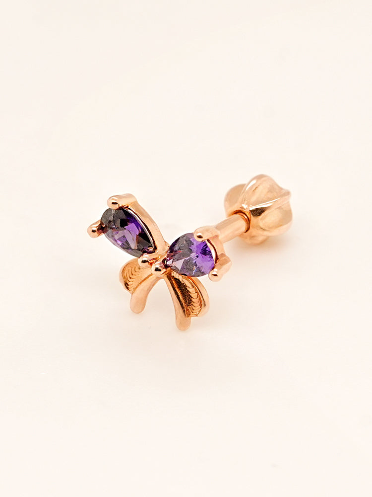 14K Gold Moonlight Ribbon Cartilage Earring 18G16G