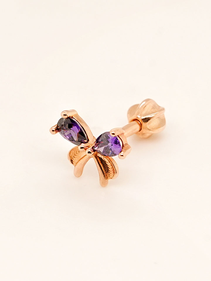 14K Gold Moonlight Ribbon Cartilage Earring 18G16G