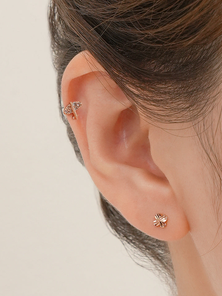 14K Gold Sky Glow Flying Cartilage Earring 18G