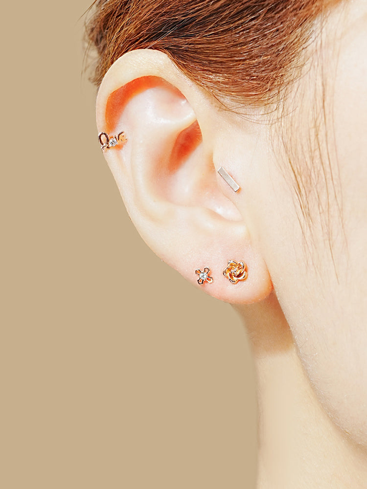 14K Solid Gold Wish Cartilage Earrings Collection 20G