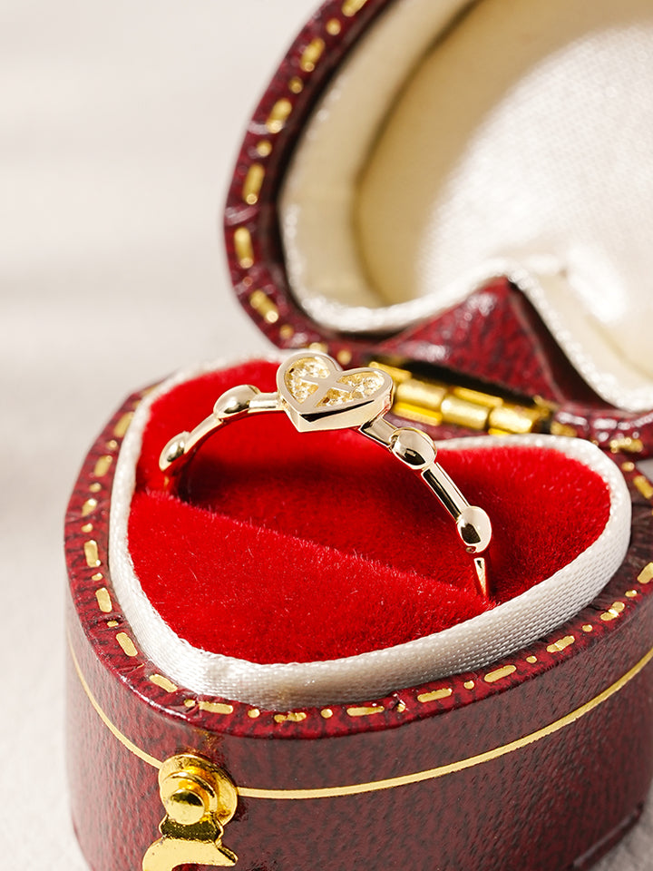 14K 18K Pray Heart Ring