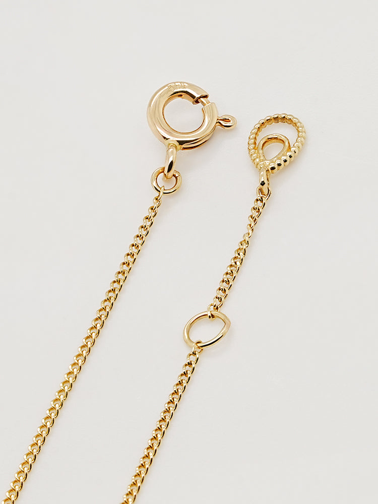 14K 18K Solid Gold Glitter Oval Diamond Necklace