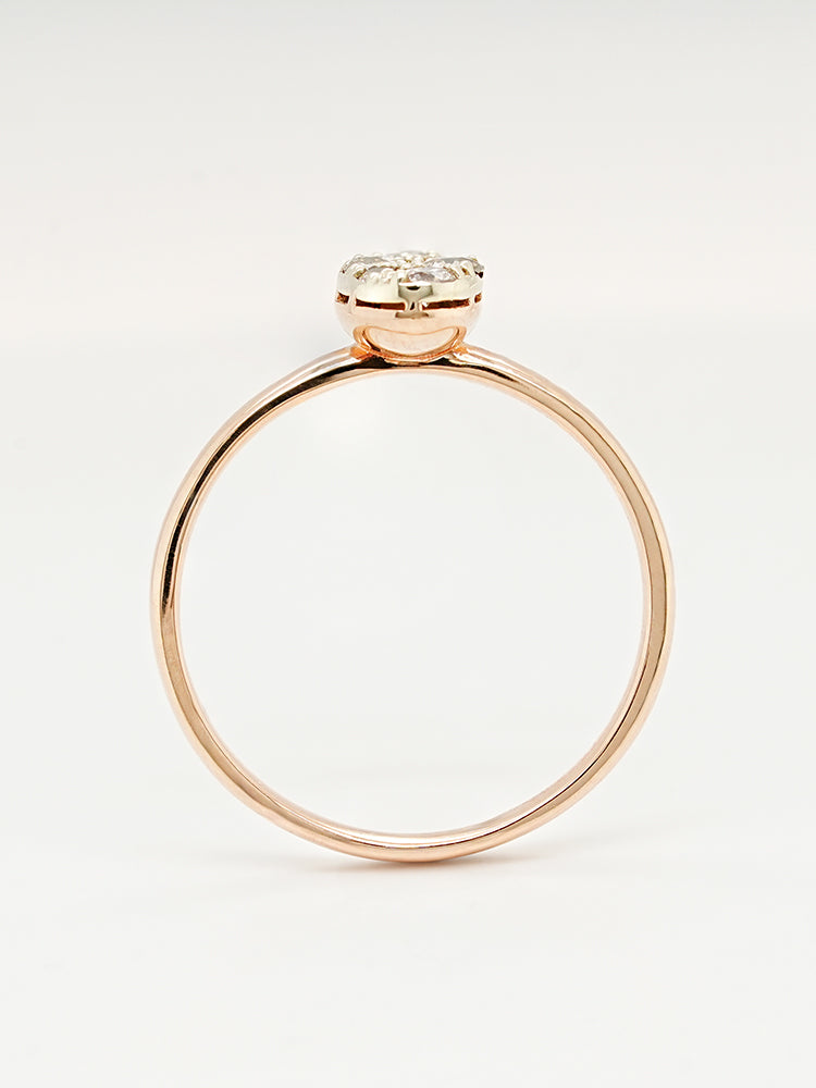14K 18K Solid Gold Glitter Oval Diamond Ring
