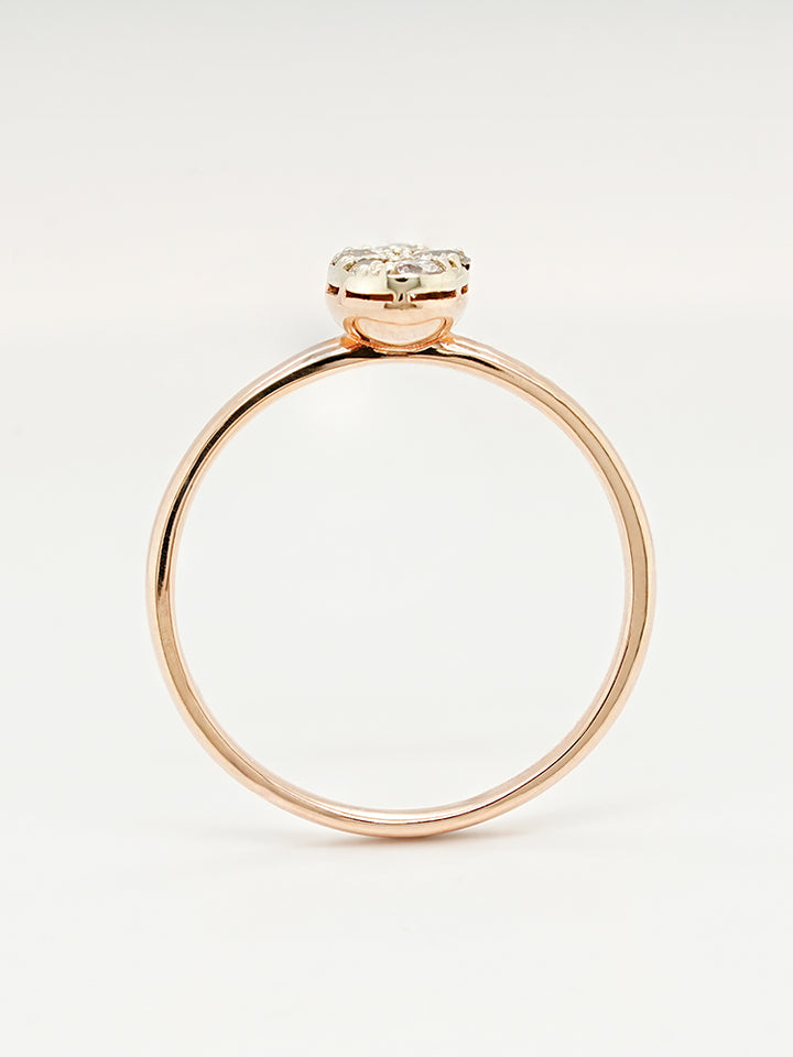 14K 18K Solid Gold Glitter Oval Diamond Ring