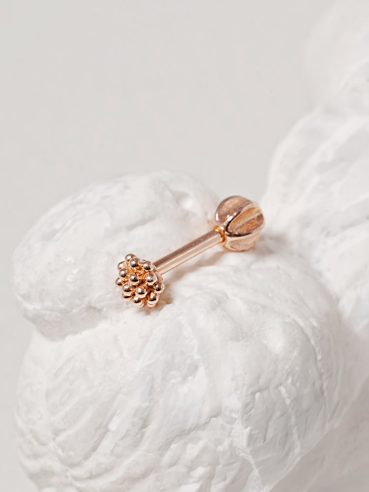 14K Solid Gold Cluster Cartilage Earring 18G16G