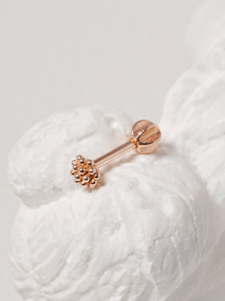 14K Solid Gold Cluster Cartilage Earring 18G16G