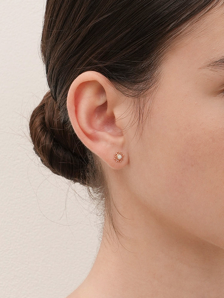 14K Gold Golden Sunrise Opal Cartilage Earring 18G16G