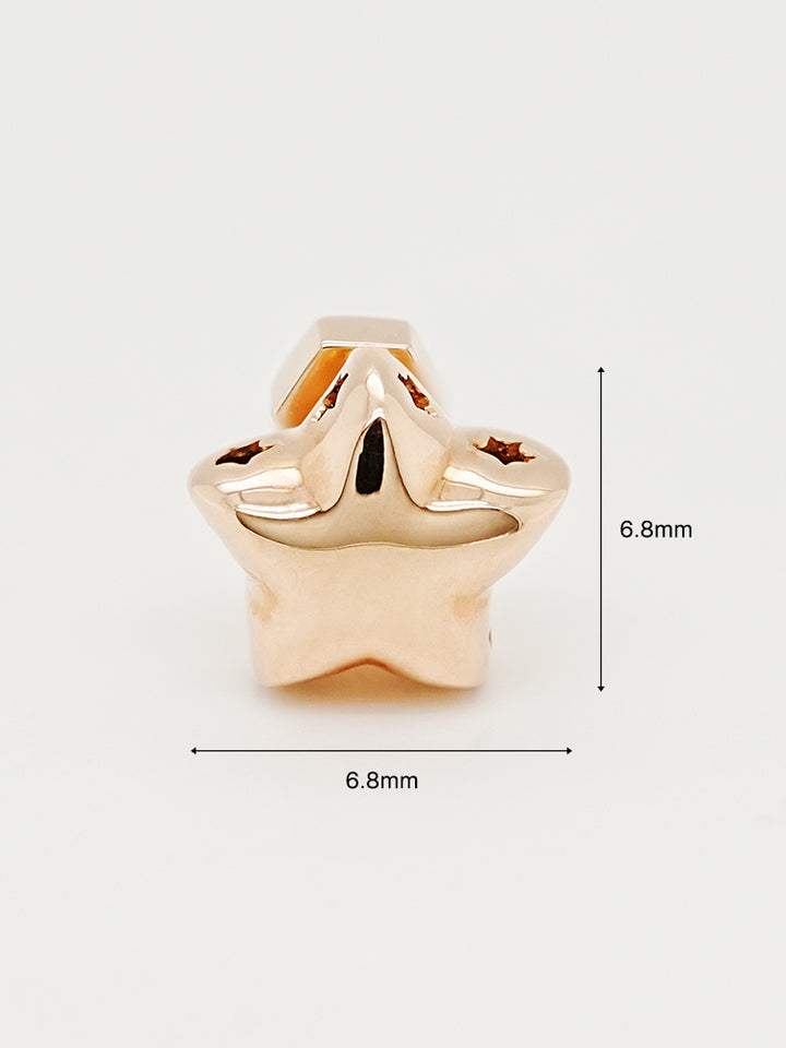 14K Solid Gold Star Golden Layer Cartilage Earring 18G