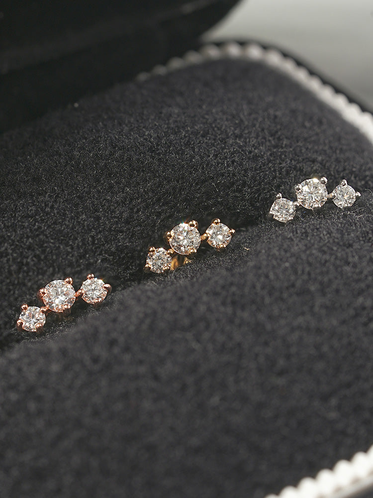 14K Solid Gold Lab Diamond Twinkle Crown Internally Threaded Labret Piercing 20G