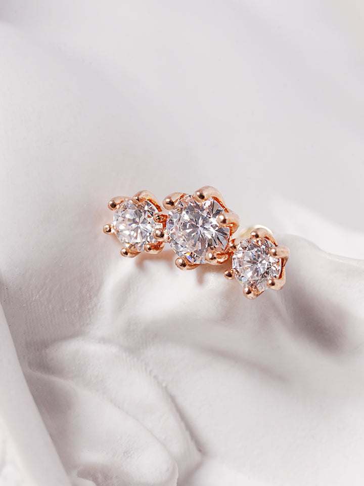 14K Solid Gold Lab Diamond Lumiere Cartilage Earring 20G18G16G