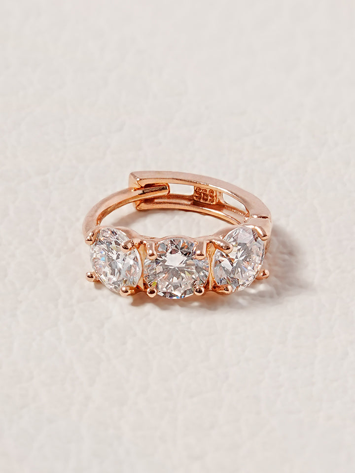 14K 18K Solid Gold Lab Diamond Mini Daily Cartilage Hoop Earring