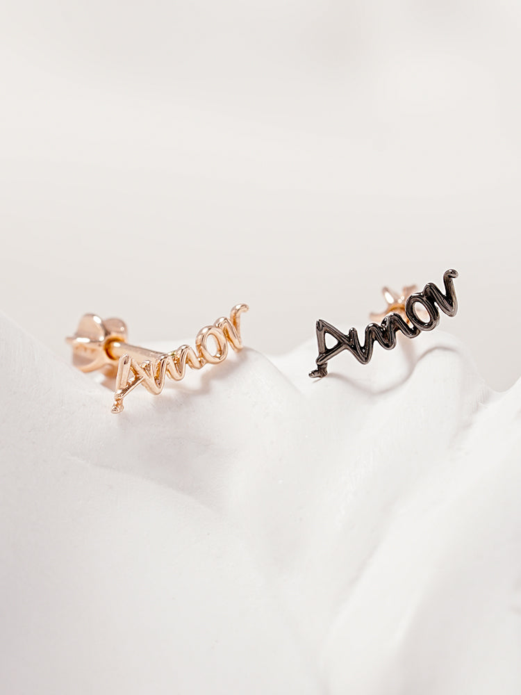 14K Gold Lettering Tattoo Cartilage Earring 18G16G