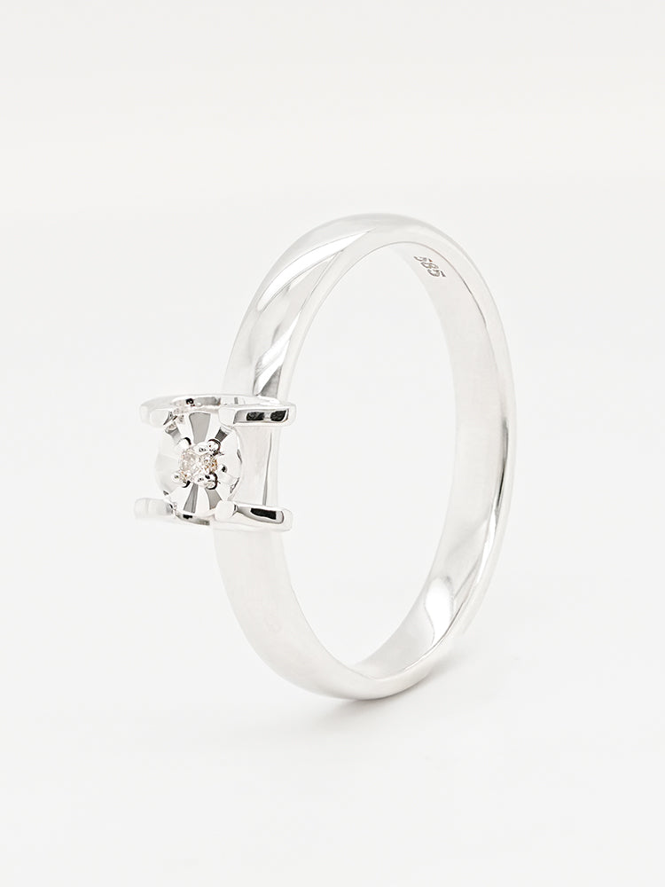 14K 18K Solid Gold Platinum Frame Diamond Ring