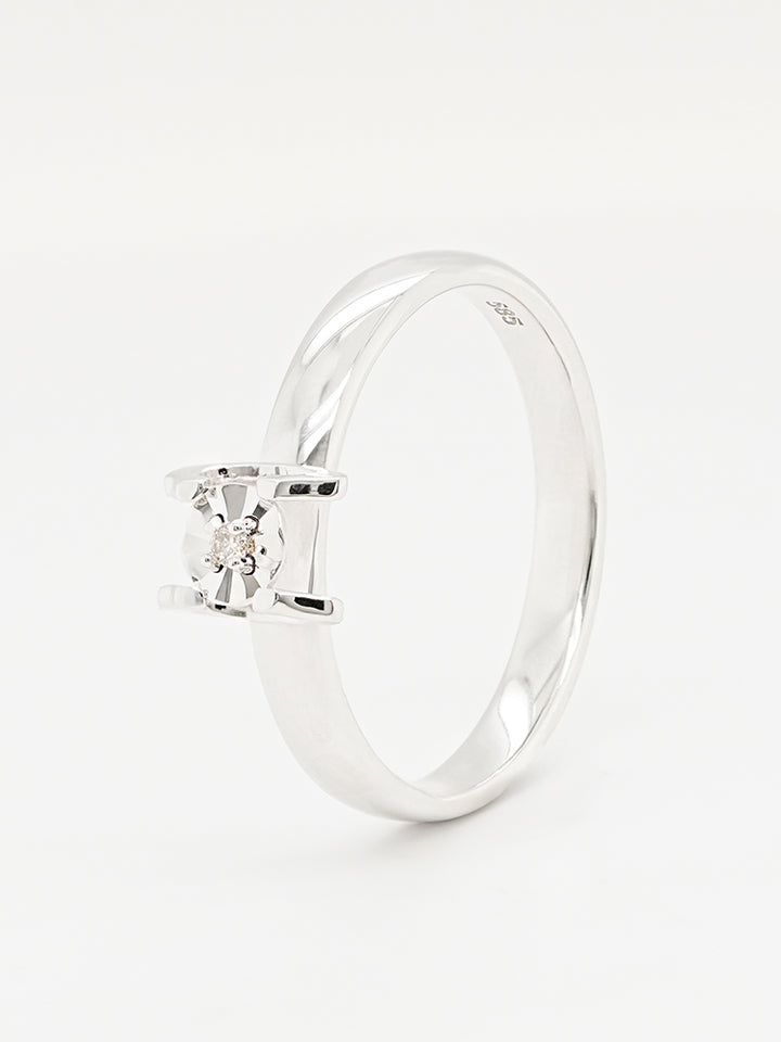 14K 18K Solid Gold Platinum Frame Diamond Ring