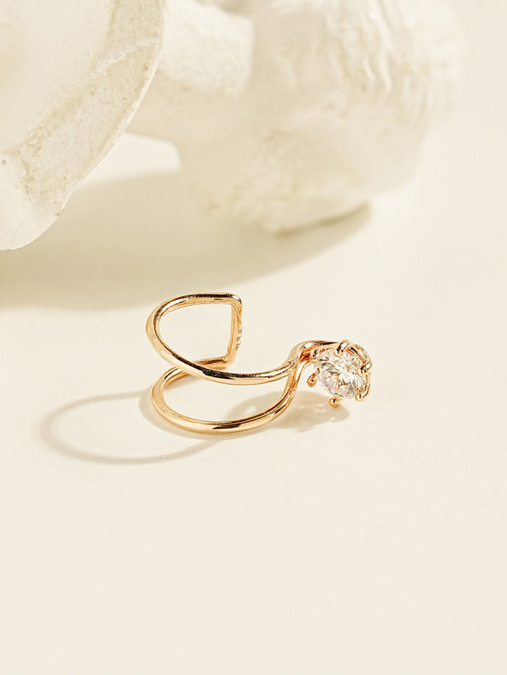 14K Gold Simple CZ Ear Cuff
