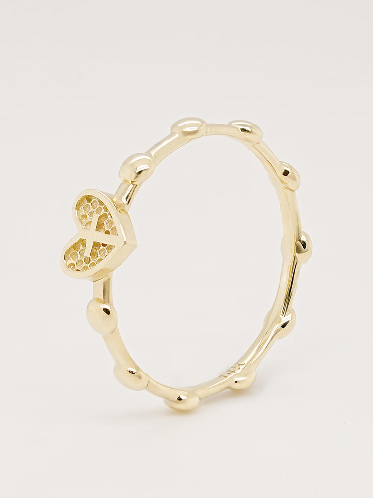 14K 18K Pray Heart Ring
