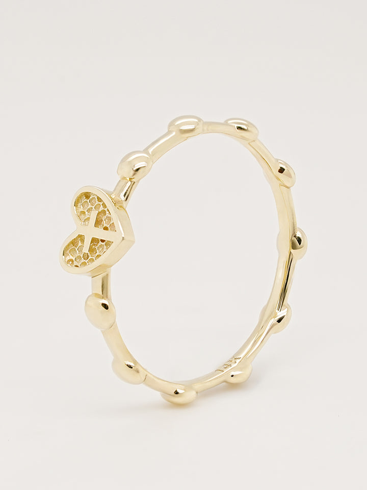 14K 18K Pray Heart Ring