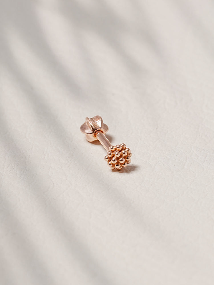14K Solid Gold Cluster Cartilage Earring 18G16G