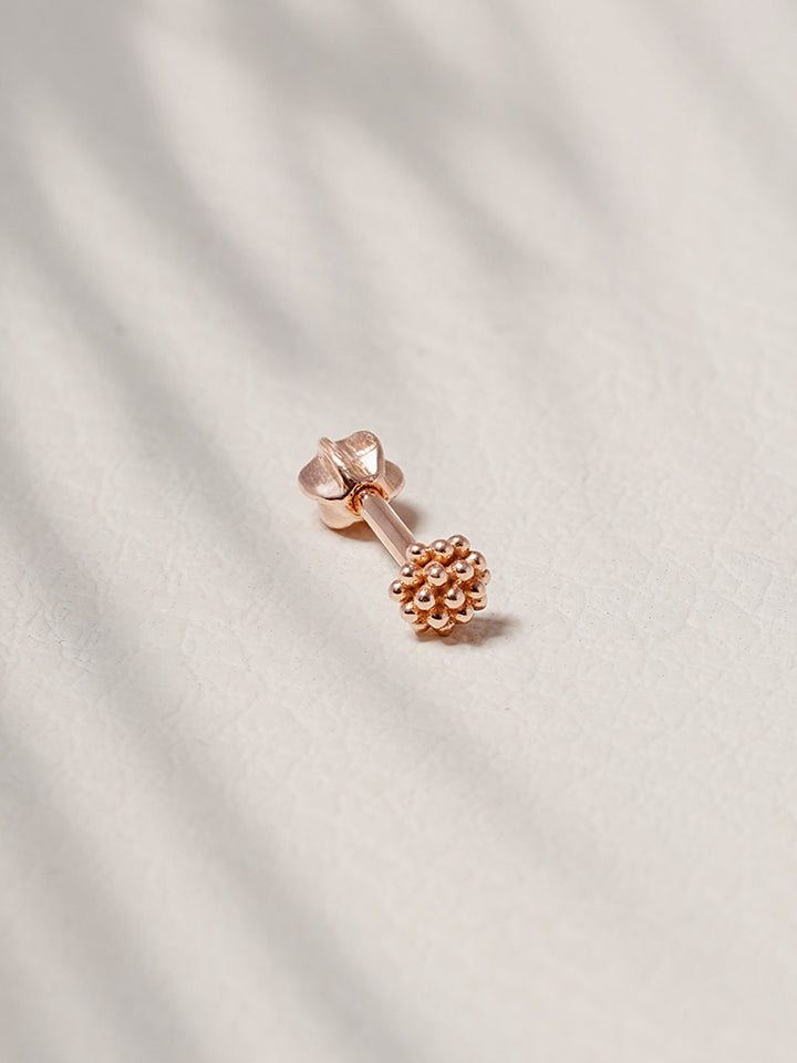 14K Solid Gold Cluster Cartilage Earring 18G16G