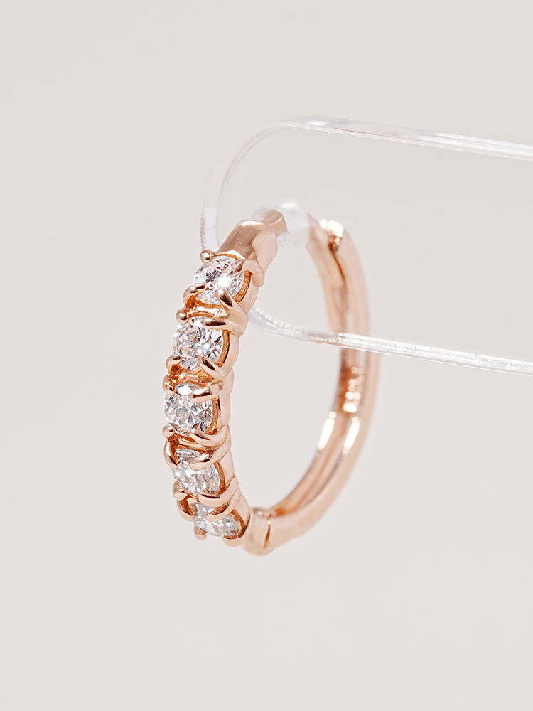 14K 18K Solid Gold Lab Diamond Layered Daily Cartilage Hoop Earring