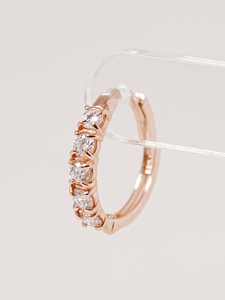 14K 18K Solid Gold Lab Diamond Layered Daily Cartilage Hoop Earring