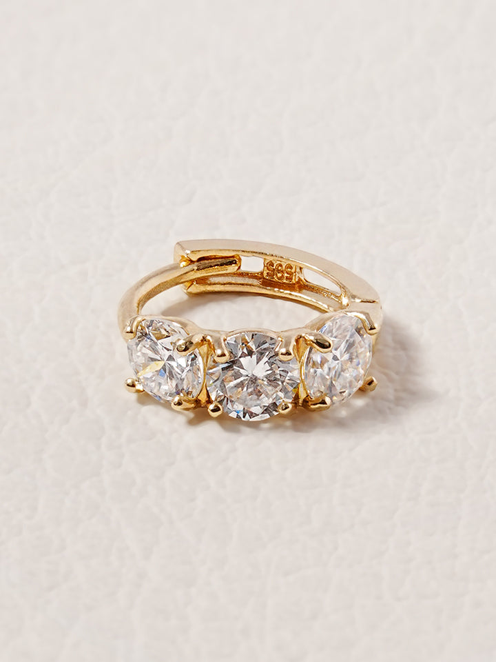 14K 18K Solid Gold Lab Diamond Mini Daily Cartilage Hoop Earring