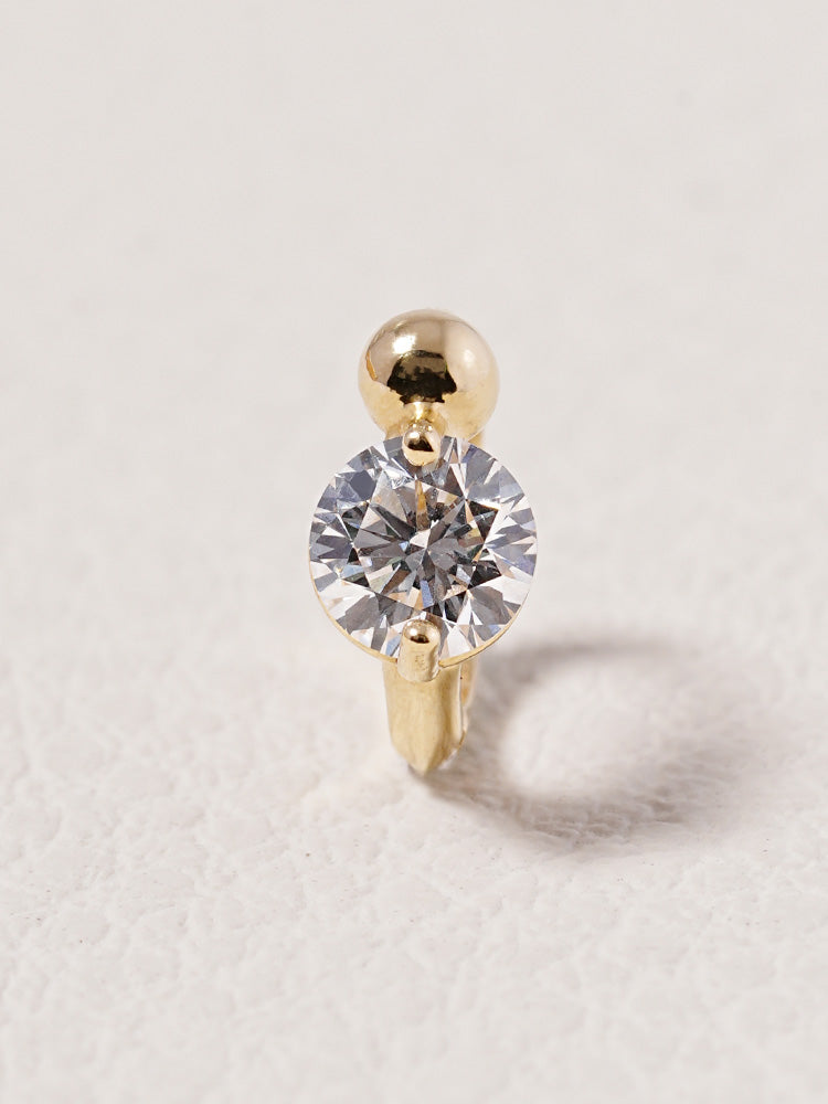 14K 18K Solid Gold Lab Diamond Mini Rediant Cartilage Hoop Earring