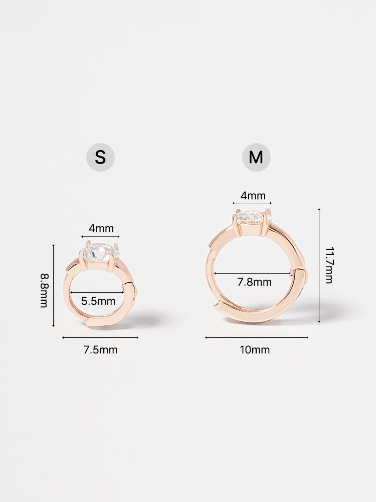 14K 18K Solid Gold Lab Diamond Mini Cartilage Hoop Earring