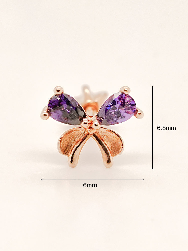 14K Gold Moonlight Ribbon Cartilage Earring 18G16G