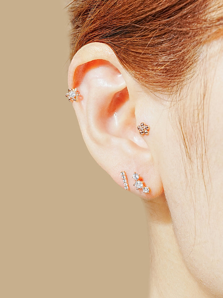 14K Solid Gold Wish Cartilage Earrings Collection 20G