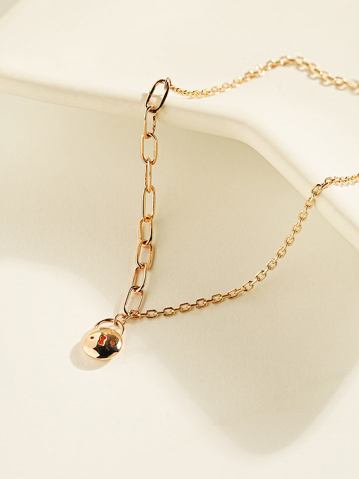 14K Point Lock Anklet Bracelet