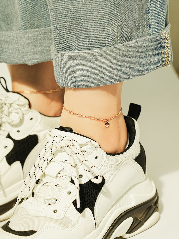 14K Point Lock Anklet Bracelet