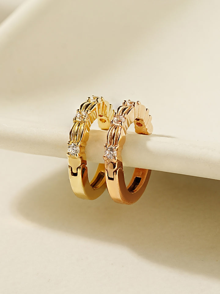 14K Gold Cubic Puff Ear cuff