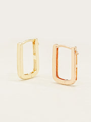 14K Gold Daily Square Hoop Earring