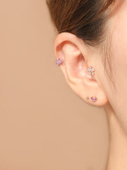 14K Gold Dreaming Flower Cartilage Earring 20G18G16G