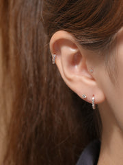 14K Gold One Line Cubic Cartilage Hoop Earring