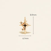 14K Gold Twinkle Universe Star Cartilage Earring 18G16G
