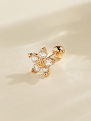 14K Gold Verbena Flower Cartilage Earrings 20G18G16G