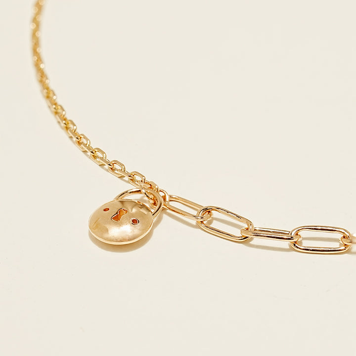 14K Point Lock Anklet Bracelet