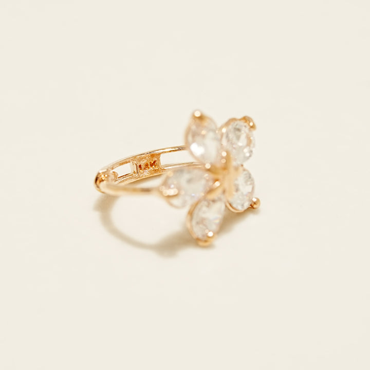 14K 18K Solid Gold Stella Flower Cartilage Hoop Earring