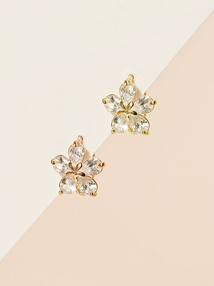 14K 18K Solid Gold Stella Flower Cartilage Hoop Earring