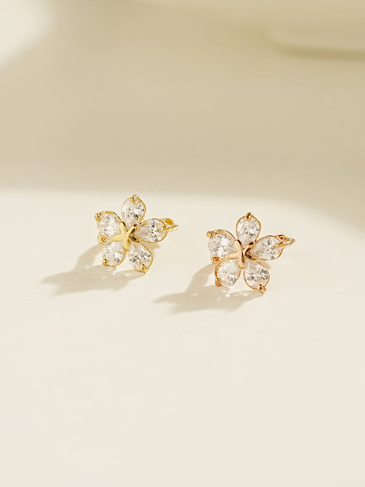 14K 18K Solid Gold Stella Flower Cartilage Hoop Earring