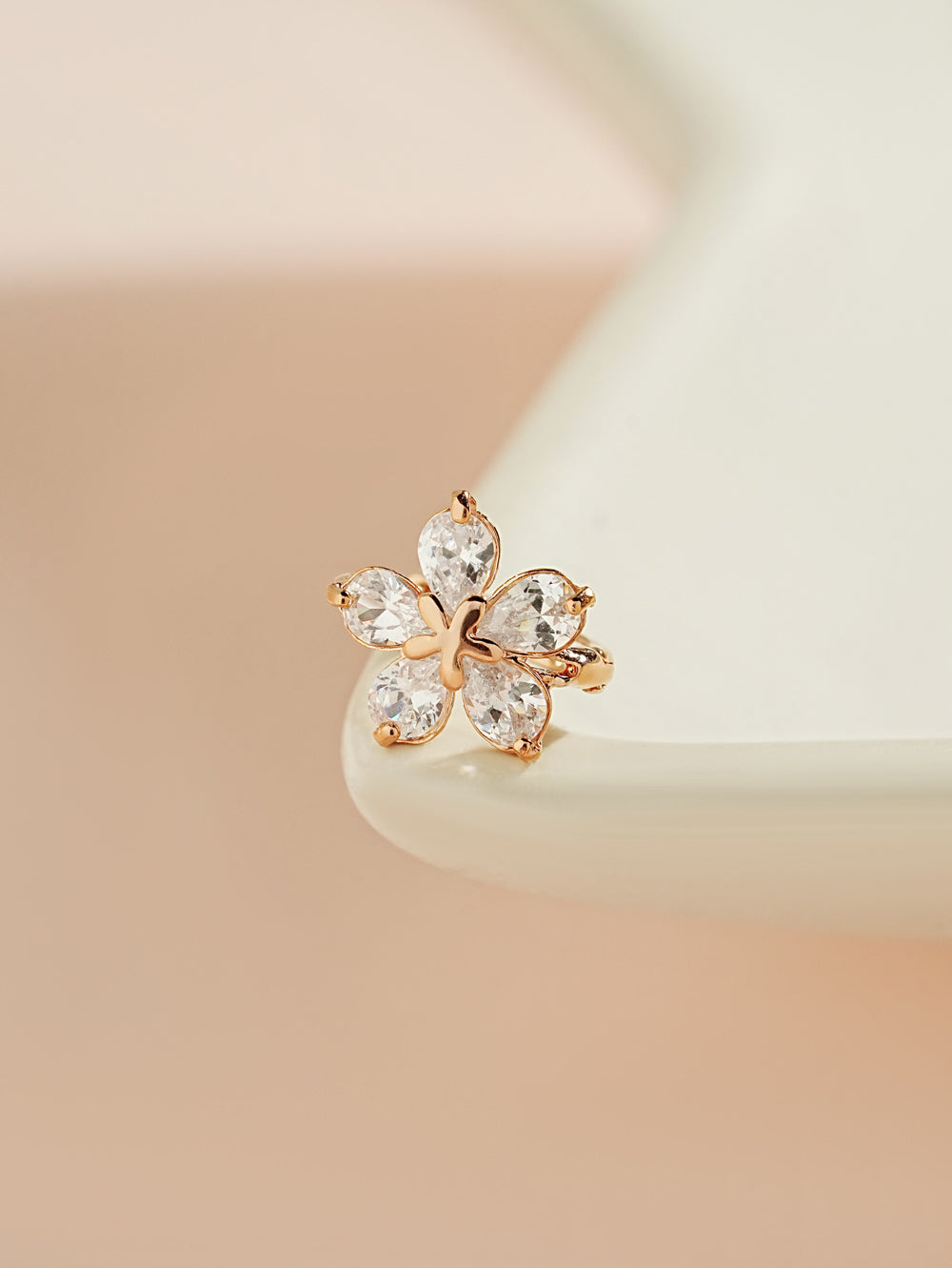 14K 18K Solid Gold Stella Flower Cartilage Hoop Earring