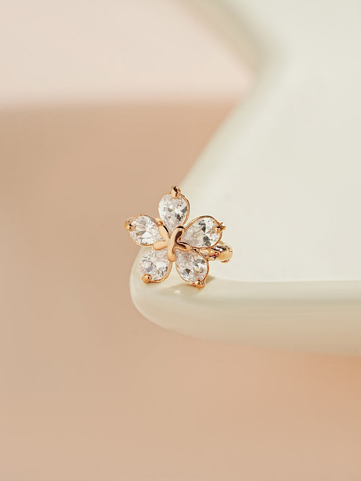 14K 18K Solid Gold Stella Flower Cartilage Hoop Earring