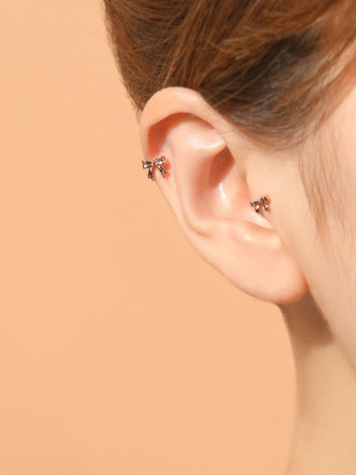 14K Gold Grace Ribbon Cartilage Earring 20G18G16G